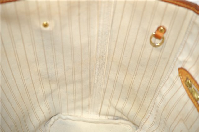 Authentic Louis Vuitton Damier Azur Neverfull MM Tote Bag N51107 LV 8466D