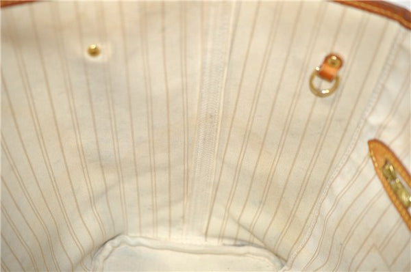 Authentic Louis Vuitton Damier Azur Neverfull MM Tote Bag N51107 LV 8466D