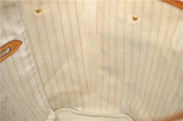 Authentic Louis Vuitton Damier Azur Neverfull MM Tote Bag N51107 LV 8466D