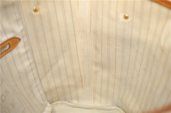 Authentic Louis Vuitton Damier Azur Neverfull MM Tote Bag N51107 LV 8466D