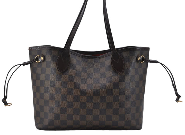 Authentic Louis Vuitton Damier Neverfull PM Shoulder Tote Bag N51109 LV 8505D