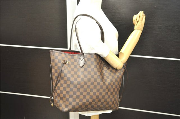 Authentic Louis Vuitton Damier Neverfull MM Shoulder Tote Bag N51105 LV 8529D