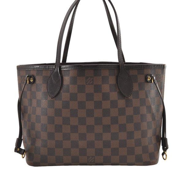 Authentic Louis Vuitton Damier Neverfull PM Shoulder Tote Bag N51109 LV 8773D