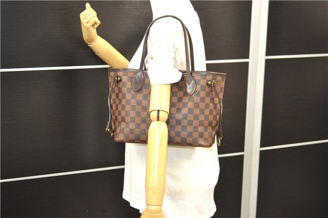 Authentic Louis Vuitton Damier Neverfull PM Shoulder Tote Bag N51109 LV 8773D
