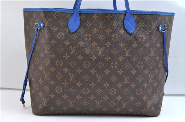 Auth Louis Vuitton Monogram Ikat Flower Neverfull GM Tote Bag M40875 Blue 9283E