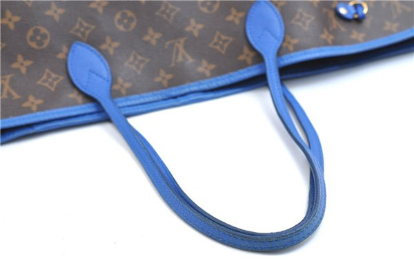 Auth Louis Vuitton Monogram Ikat Flower Neverfull GM Tote Bag M40875 Blue 9283E