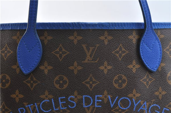 Auth Louis Vuitton Monogram Ikat Flower Neverfull GM Tote Bag M40875 Blue 9283E