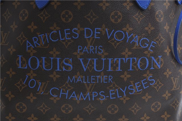 Auth Louis Vuitton Monogram Ikat Flower Neverfull GM Tote Bag M40875 Blue 9283E