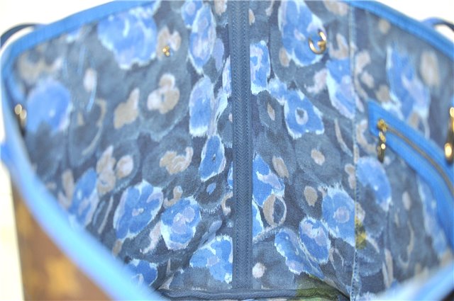 Auth Louis Vuitton Monogram Ikat Flower Neverfull GM Tote Bag M40875 Blue 9283E