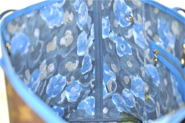 Auth Louis Vuitton Monogram Ikat Flower Neverfull GM Tote Bag M40875 Blue 9283E