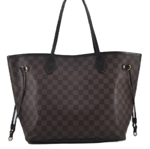 Authentic Louis Vuitton Damier Neverfull MM Shoulder Tote Bag N51105 LV 9338E