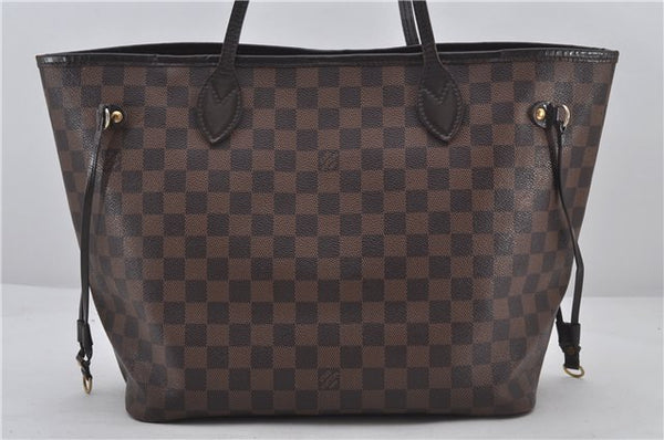 Authentic Louis Vuitton Damier Neverfull MM Shoulder Tote Bag N51105 LV 9338E