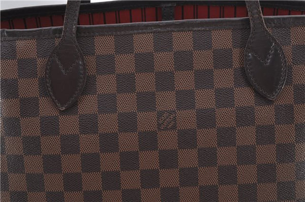Authentic Louis Vuitton Damier Neverfull MM Shoulder Tote Bag N51105 LV 9338E