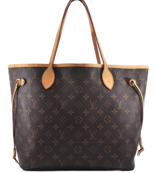Authentic Louis Vuitton Monogram Neverfull MM Shoulder Tote Bag M40156 LV 9344E