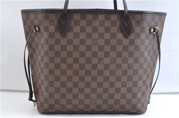 Authentic Louis Vuitton Damier Neverfull MM Shoulder Tote Bag N51105 LV 9390E
