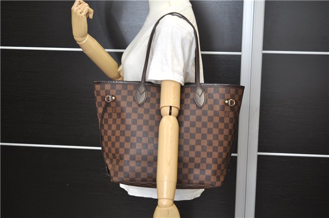 Authentic Louis Vuitton Damier Neverfull MM Shoulder Tote Bag N51105 LV 9390E