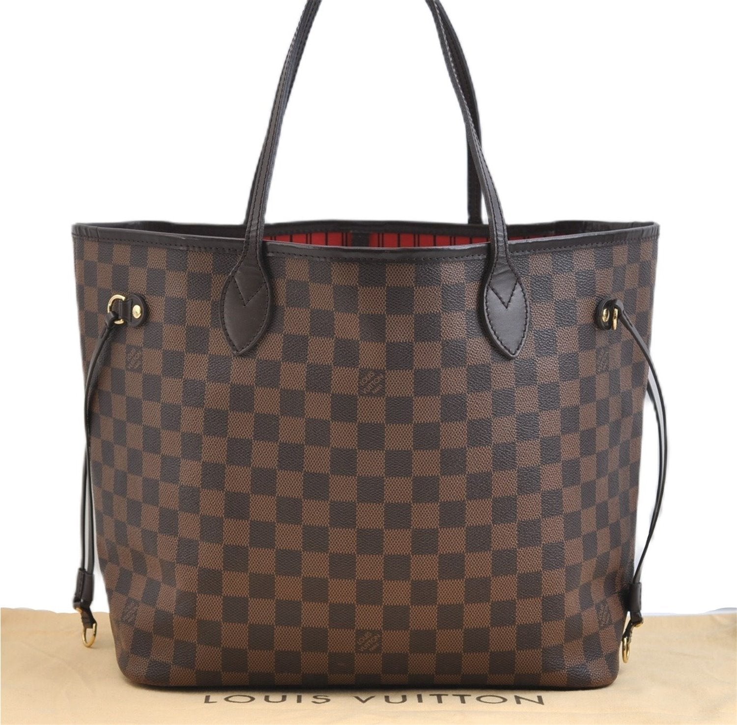Authentic Louis Vuitton Damier Neverfull MM Shoulder Tote Bag N41358 LV 9392E