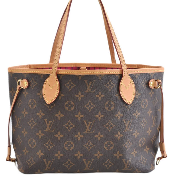 Authentic Louis Vuitton Monogram Neverfull PM Tote Bag Pink M41245 LV 9397E