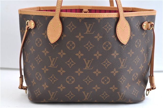 Authentic Louis Vuitton Monogram Neverfull PM Tote Bag Pink M41245 LV 9397E