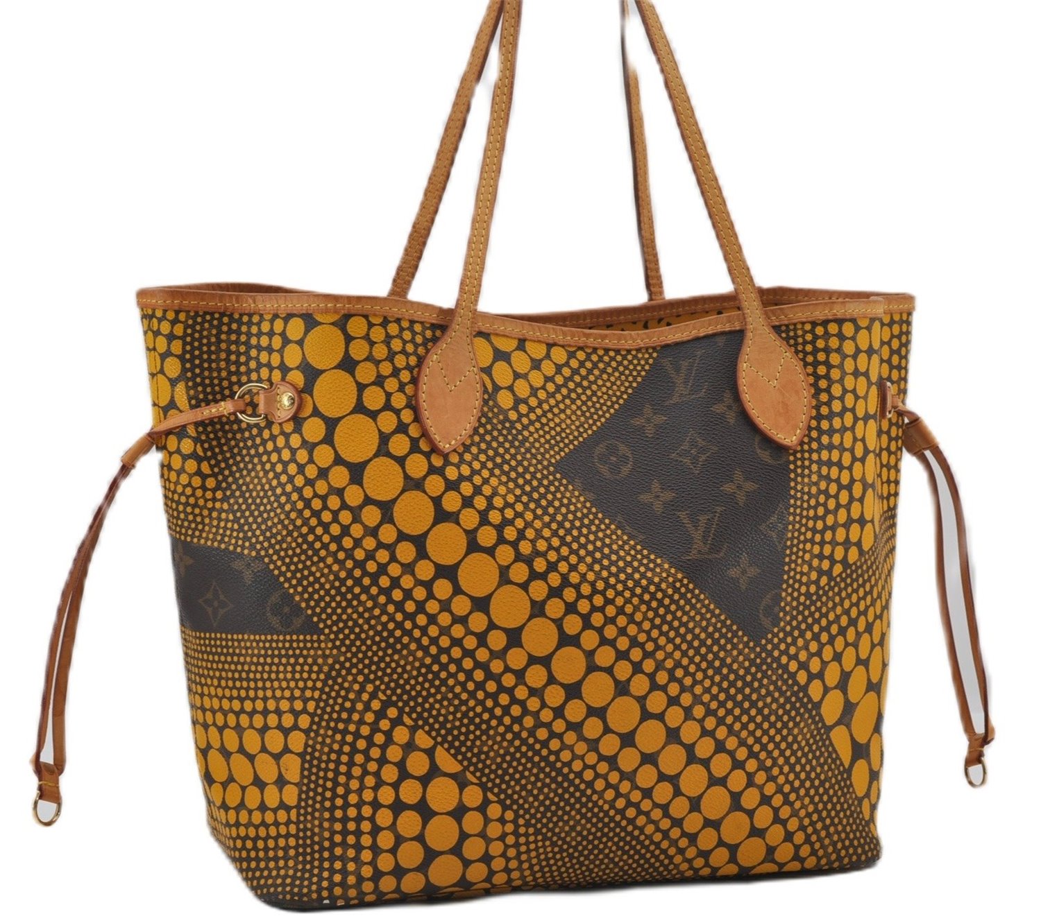 Auth Louis Vuitton Monogram Wave Neverfull MM Tote Bag Yellow M40685 LV 9398E