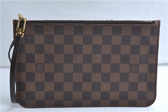 Authentic Louis Vuitton Damier Neverfull Pouch Purse Clutch Bag LV 9404E