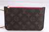 Authentic Louis Vuitton Monogram Neverfull Pouch Purse Clutch Bag Pink LV 9405E