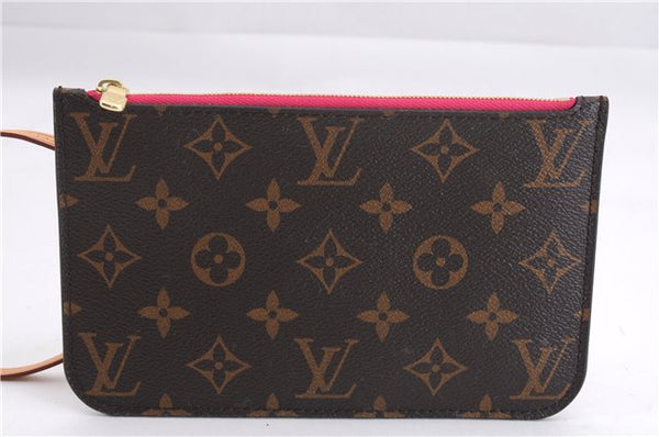 Authentic Louis Vuitton Monogram Neverfull Pouch Purse Clutch Bag Pink LV 9405E