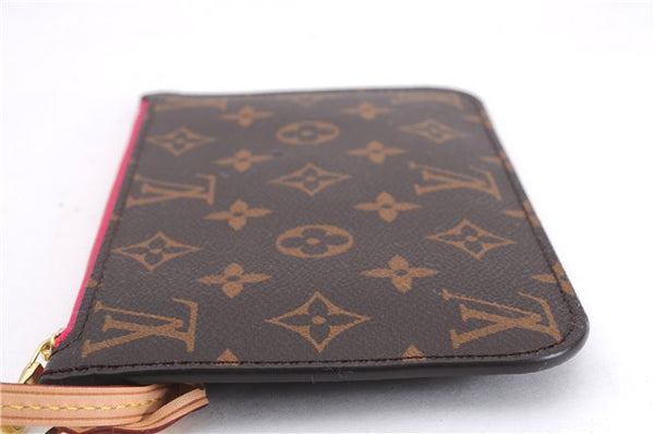 Authentic Louis Vuitton Monogram Neverfull Pouch Purse Clutch Bag Pink LV 9405E
