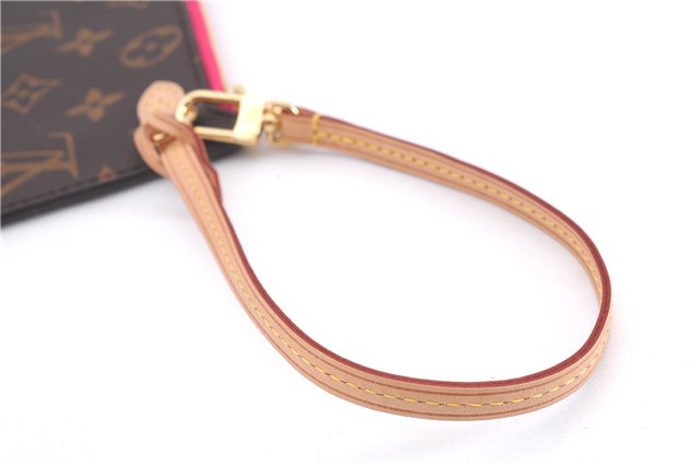 Authentic Louis Vuitton Monogram Neverfull Pouch Purse Clutch Bag Pink LV 9405E