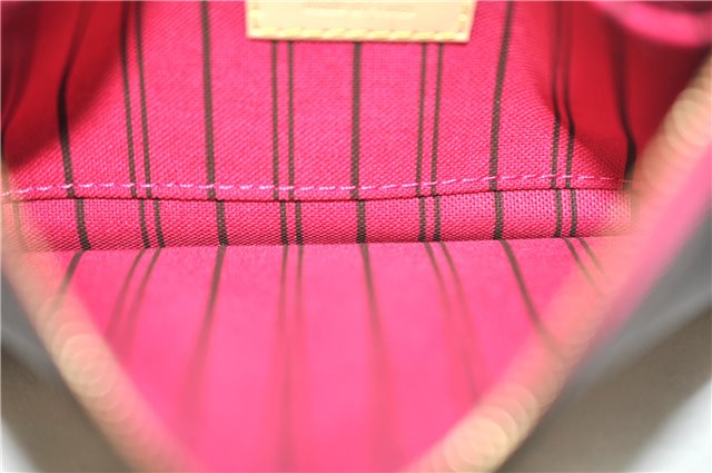 Authentic Louis Vuitton Monogram Neverfull Pouch Purse Clutch Bag Pink LV 9405E