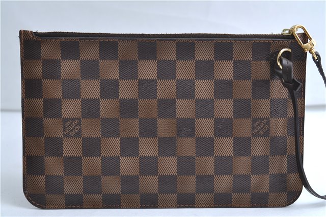 Authentic Louis Vuitton Damier Neverfull Pouch Purse Clutch Bag LV 9406E