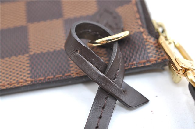 Authentic Louis Vuitton Damier Neverfull Pouch Purse Clutch Bag LV 9406E