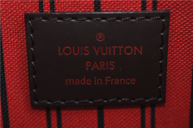 Authentic Louis Vuitton Damier Neverfull Pouch Purse Clutch Bag LV 9406E