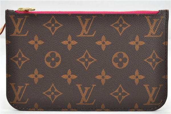 Authentic Louis Vuitton Monogram Neverfull Pouch Purse Clutch Bag Pink LV 9407E