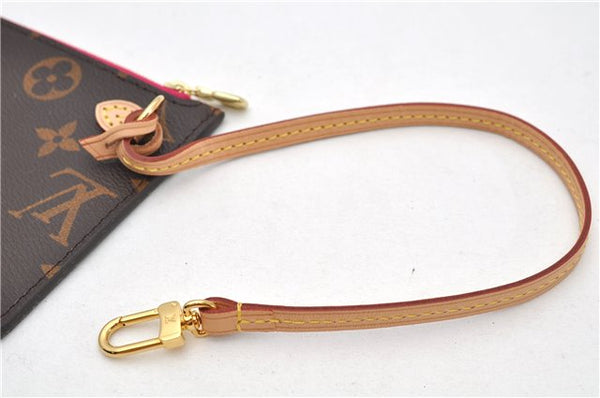 Authentic Louis Vuitton Monogram Neverfull Pouch Purse Clutch Bag Pink LV 9407E