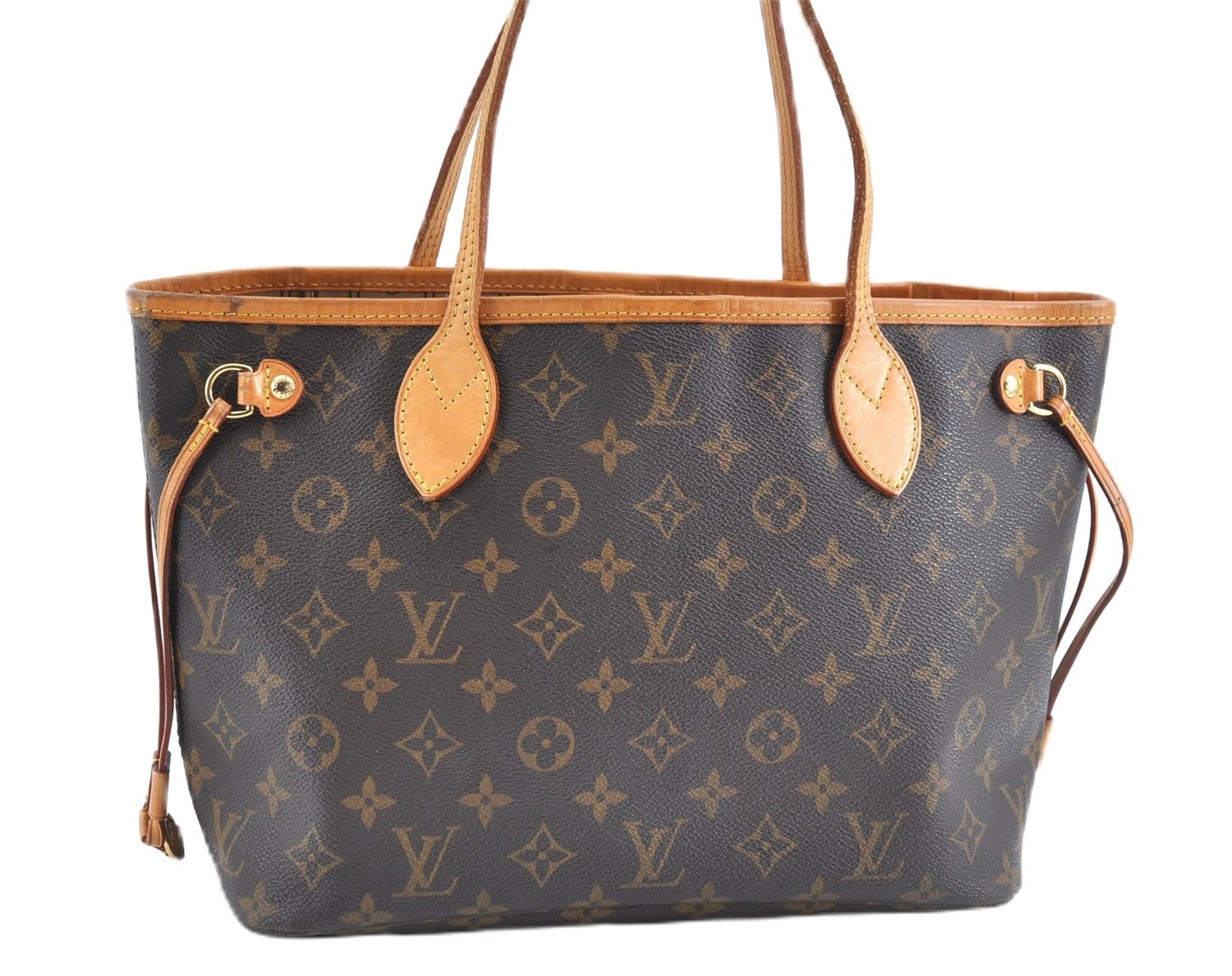 Authentic Louis Vuitton Monogram Neverfull PM Shoulder Tote Bag M40155 LV 9431A