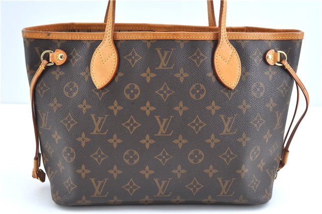 Authentic Louis Vuitton Monogram Neverfull PM Shoulder Tote Bag M40155 LV 9431A