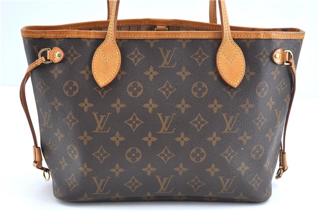 Authentic Louis Vuitton Monogram Neverfull PM Shoulder Tote Bag M40155 LV 9431A