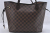 Auth Louis Vuitton Damier Neverfull MM Rose Ballerine Tote Bag N41603 LV 9476C