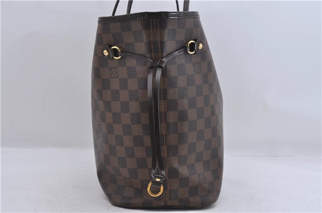 Auth Louis Vuitton Damier Neverfull MM Rose Ballerine Tote Bag N41603 LV 9476C