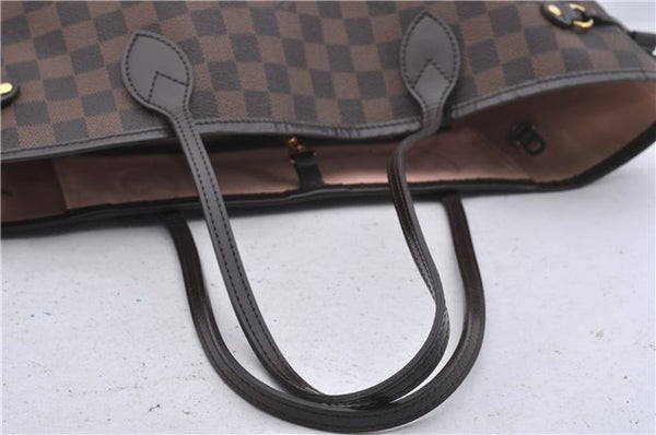 Auth Louis Vuitton Damier Neverfull MM Rose Ballerine Tote Bag N41603 LV 9476C