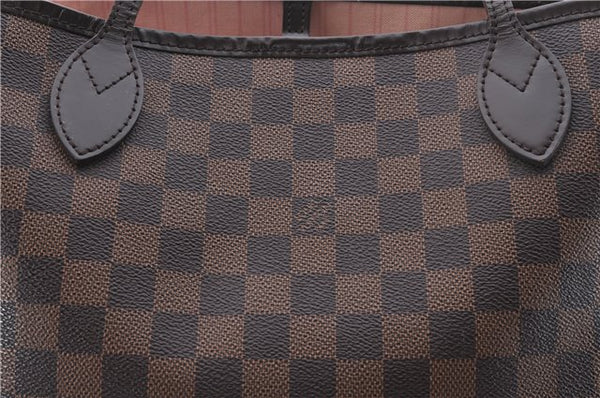 Auth Louis Vuitton Damier Neverfull MM Rose Ballerine Tote Bag N41603 LV 9476C