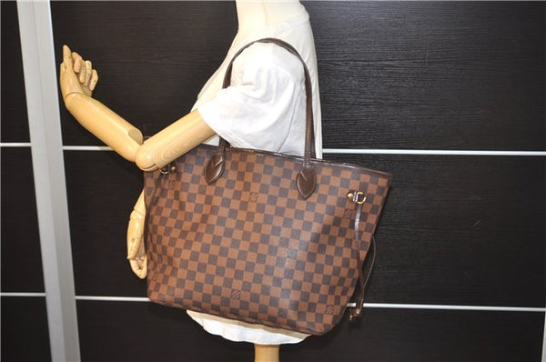 Authentic Louis Vuitton Damier Neverfull MM Shoulder Tote Bag N51105 LV 9484E