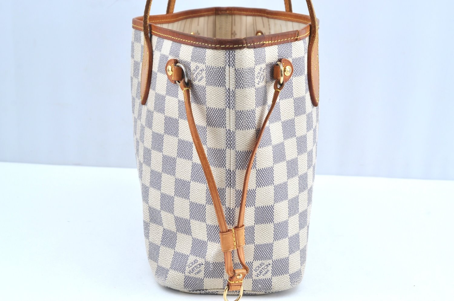 Authentic Louis Vuitton Damier Azur Neverfull PM Tote Bag N51110 LV 9510G