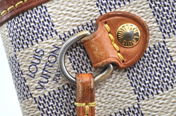 Authentic Louis Vuitton Damier Azur Neverfull PM Tote Bag N51110 LV 9510G