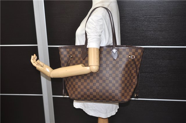 Authentic Louis Vuitton Damier Neverfull MM Shoulder Tote Bag N51105 LV 9531E