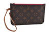 Authentic Louis Vuitton Monogram Neverfull Pouch Purse Clutch Bag Pink LV 9618E