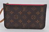 Authentic Louis Vuitton Monogram Neverfull Pouch Purse Clutch Bag Pink LV 9618E
