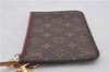Authentic Louis Vuitton Monogram Neverfull Pouch Purse Clutch Bag Pink LV 9618E