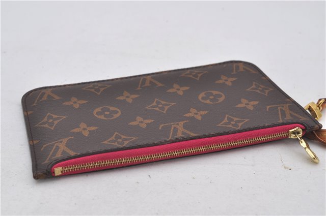 Authentic Louis Vuitton Monogram Neverfull Pouch Purse Clutch Bag Pink LV 9618E